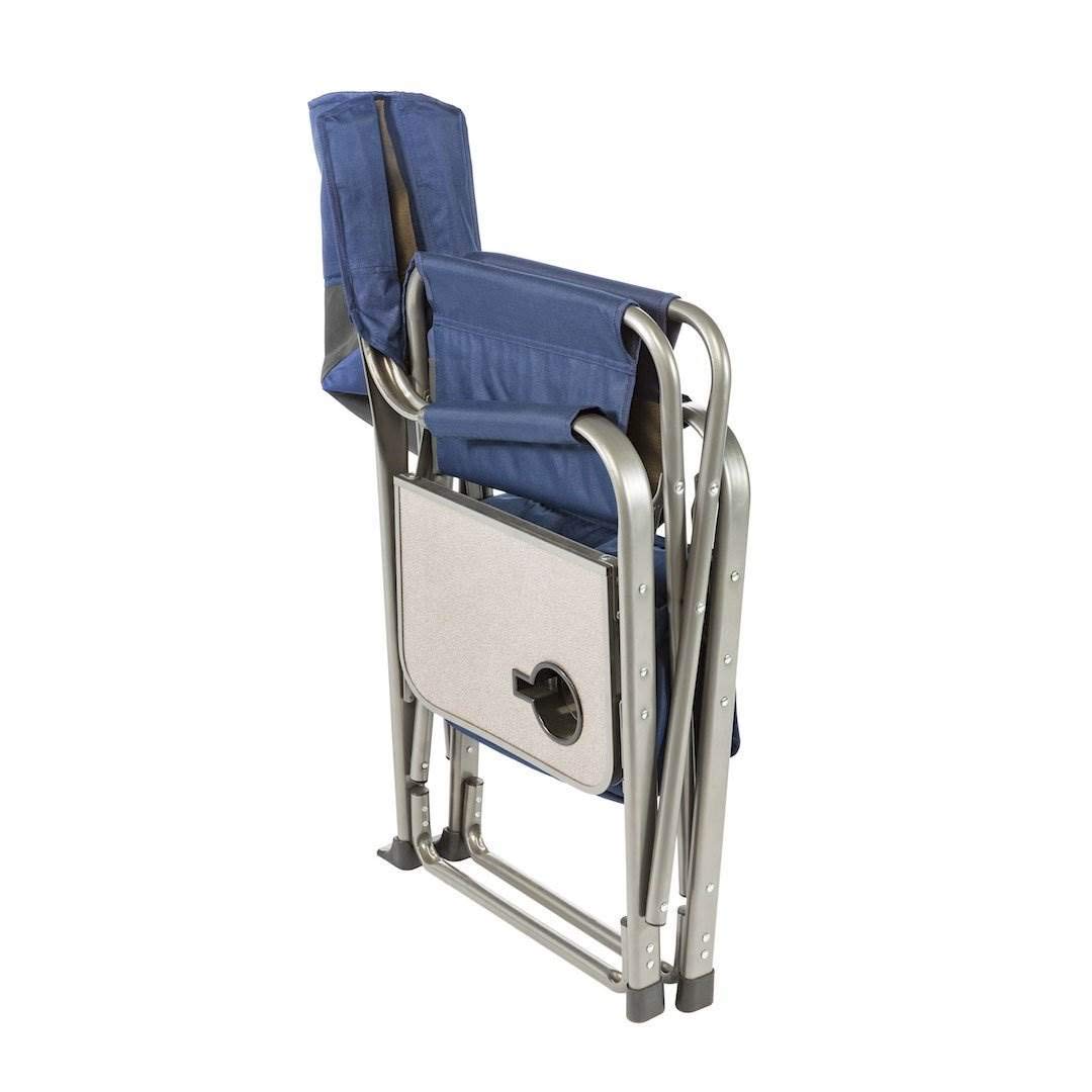 Kamp-Rite Camp Folding Director's Chair with Side Table & Cooler (4 Pack) - Portable Outdoor Seating for Camping, Beach, Backyard & Tailgating Parties