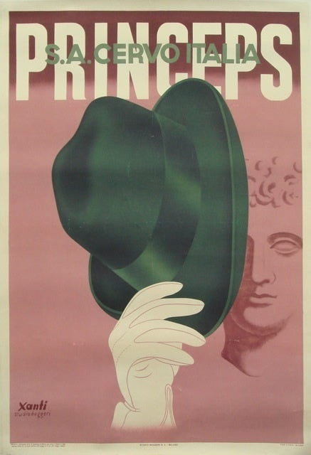 Vintage 1934 Italian Art Deco Princeps Carton Poster - Authentic Retro Wall Art for Home Decor, Office & Gift Ideas