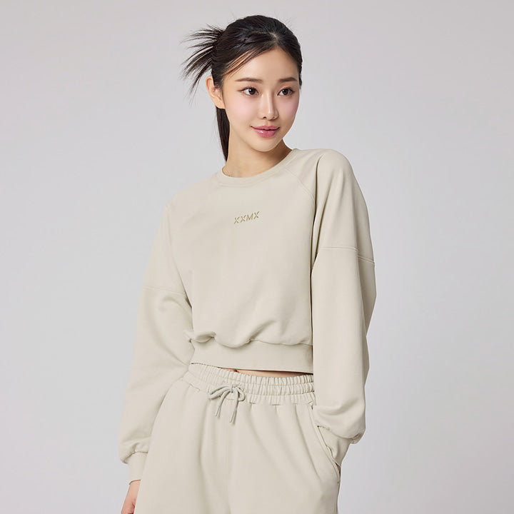 Easy Going Crop Sweatshirt for Women - Trendy Oversized Pullover for Casual Wear, Gym, Yoga & Street Style Fashion