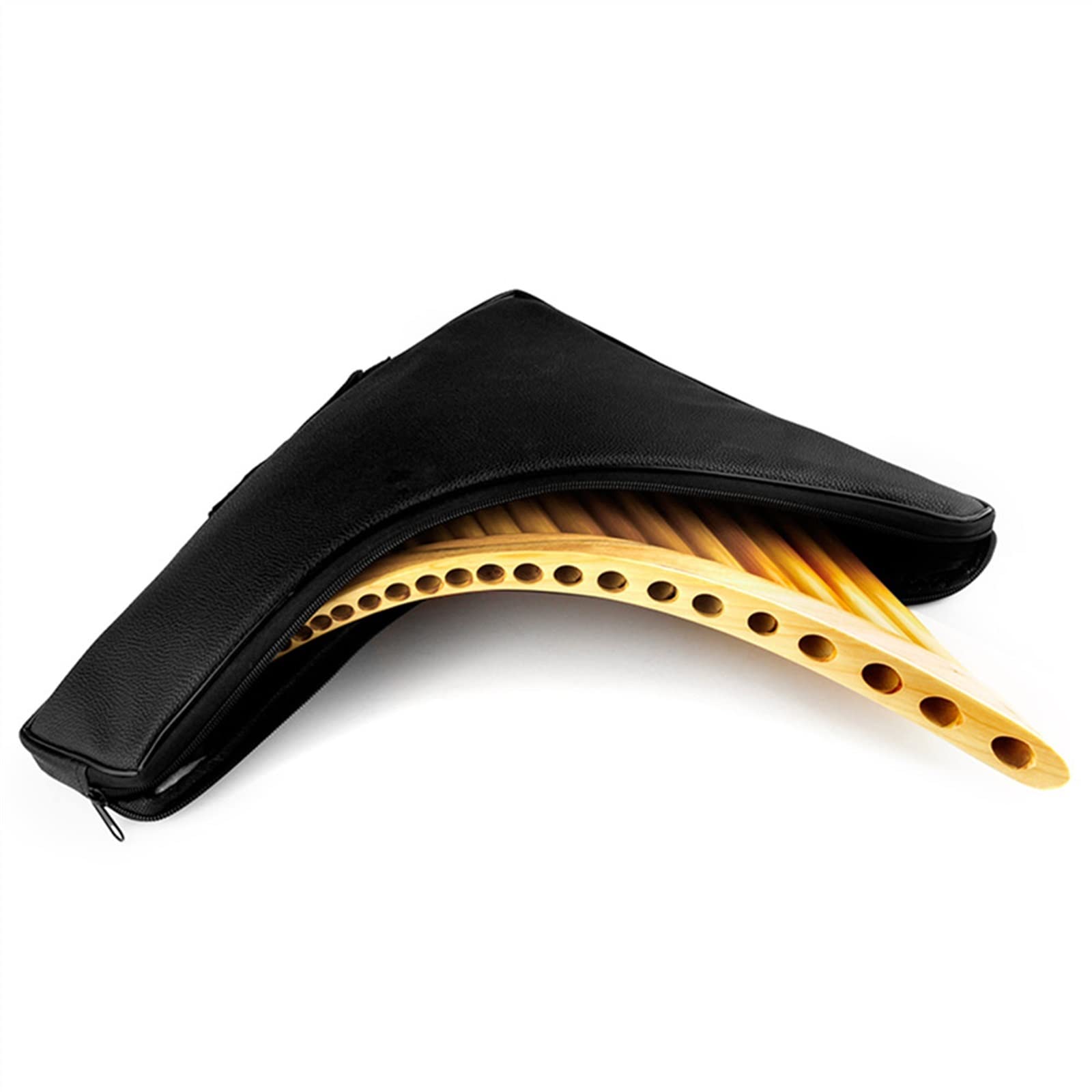 22 Pipe Pan Flute - Natural Reed Handmade Woodwind Instrument in G Key (Right Color) | Perfect for Music Lovers, Meditation & Relaxation