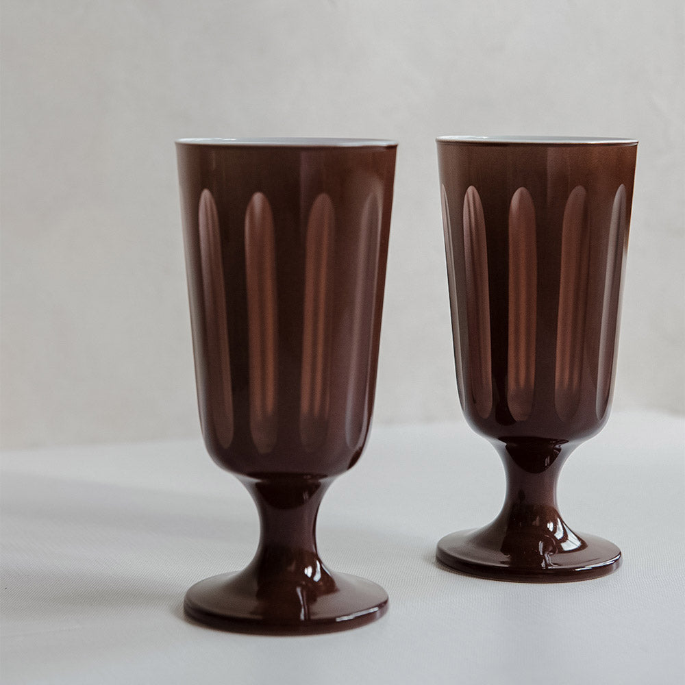 Premium Chestnut Footed Drinking Glass Set - Elegant Stemware for Wine, Cocktails & Special Occasions - Perfect for Dinner Parties, Weddings & Home Decor