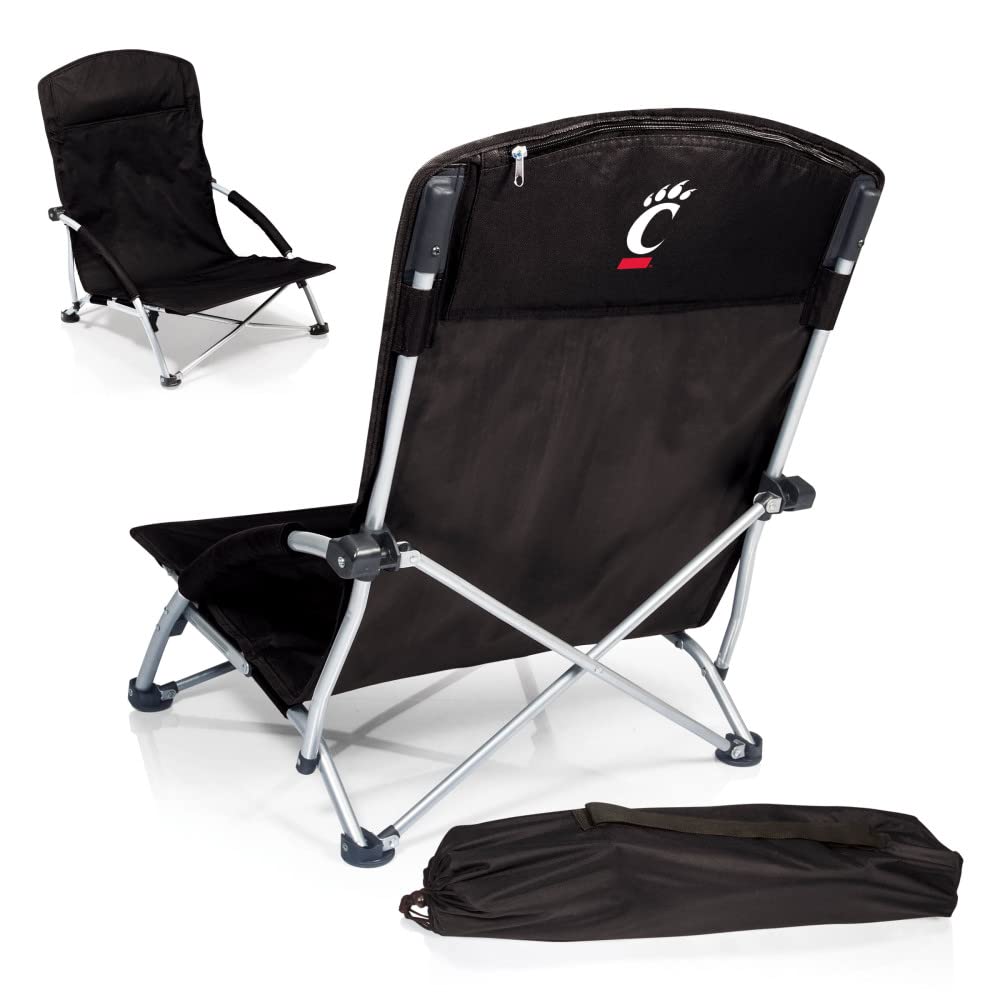 PICNIC TIME NCAA Tranquility Low Beach Chair for Adults with Carry Bag - Portable Folding Lawn Chair for Outdoor Relaxation - Perfect for Beach, Camping, Picnics, and Backyard Lounging