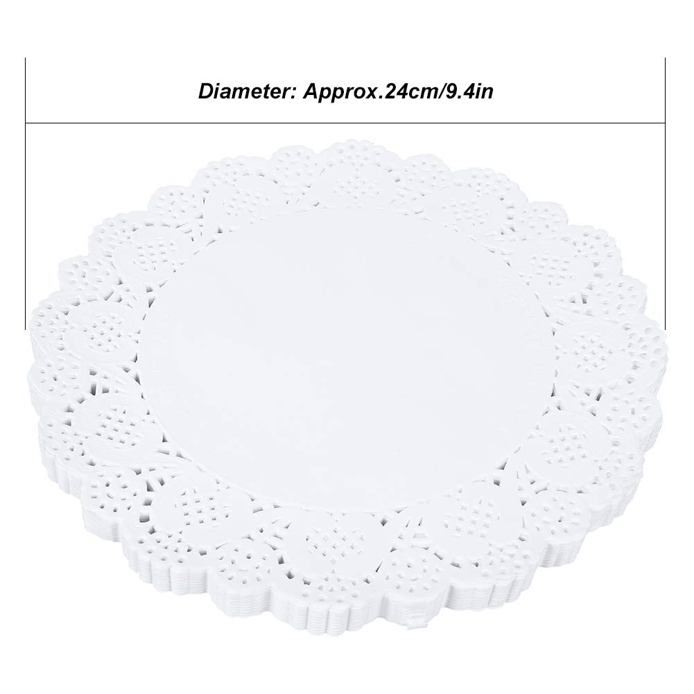 420PCS Lace Doilies - Round Decorative Paper Placemats for Cake, Dessert & Table Decor - Elegant Hollow-Out Design for Party, Wedding & Tea Time Settings