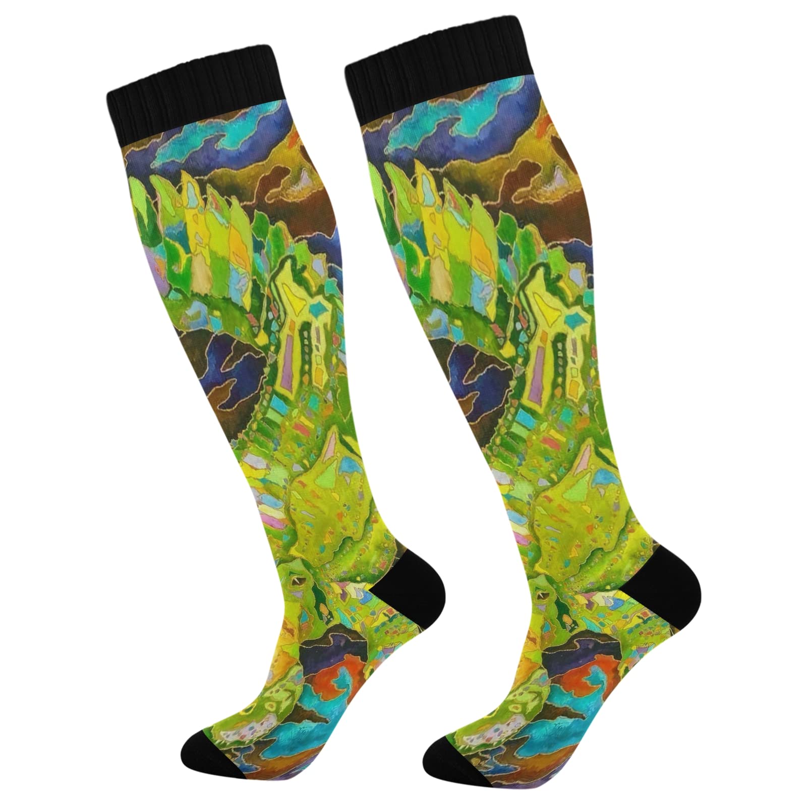 Best Cowboy Compression Socks for Women & Men - Knee High Calf Support Socks with Fun Cape Design - Perfect for Rodeo, Western Wear, and Everyday Comfort
