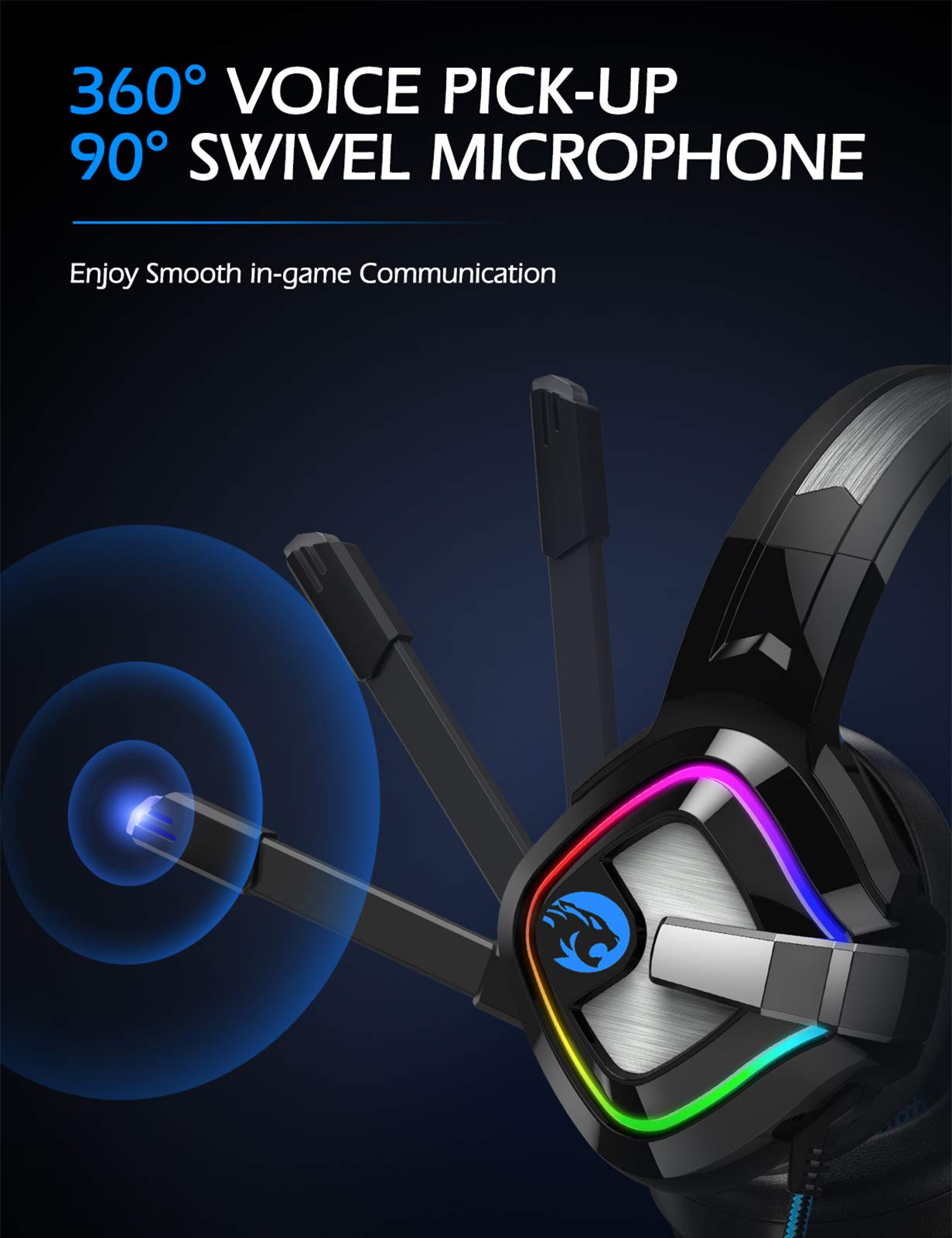 ZIUMIER Gaming Headset with Noise Canceling Mic - Stereo Surround Sound Wired Headphones for PC, PS4, PS5, Xbox One, Xbox Series X/S & Nintendo Switch - Perfect for Competitive Gaming & Online Chat