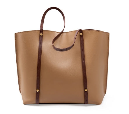Genuine Soft Leather Large Capacity Tote Shoulder Bag for Women - Stylish & Spacious Work, Travel & Everyday Carry Purse