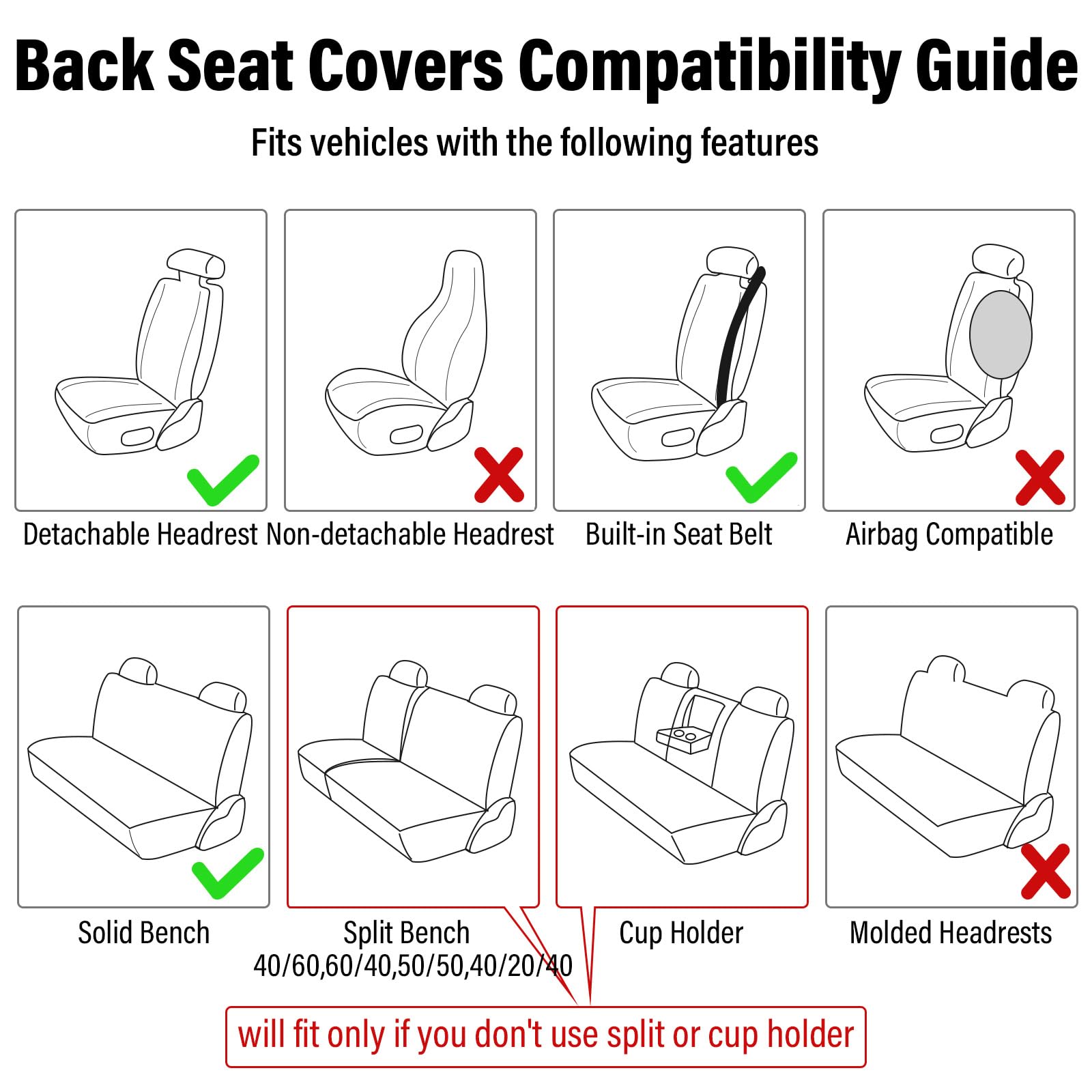 Fabbay 26-Piece Mushroom Car Seat Covers Set with Steering Wheel Cover, Seat Belt Protector, Floor Mats & Armrest Cushions - Dark Aesthetic Auto Interior Accessories for Women - Perfect for Daily Commute & Road Trips