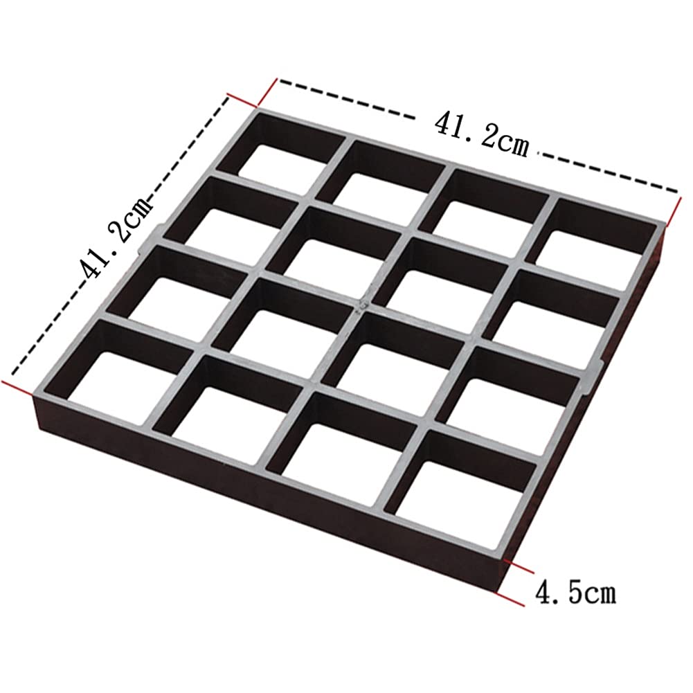 Reusable Concrete Path Maker Molds - DIY Stepping Stone Paver for Lawn, Patio, Yard & Garden Walkway (2-Pack, Black, 41.2x41.2x4.5cm) | Perfect for Creating Custom Pathways & Landscaping Designs