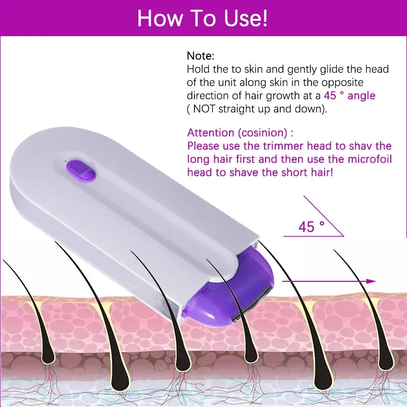 Painless Skin Touch Tactile Hair Trimmer for Men - Electric Shaver & Beard Trimmer with Precision Blades - Perfect for Travel, Home & Gym Use