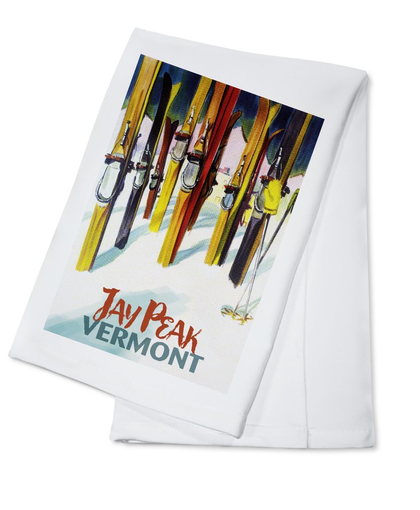 Colorful Jay Peak Vermont Ski Design 100% Cotton Tea Towel - Decorative Hand Towel for Kitchen, Bathroom & Home Decor - Perfect for Gifts, Drying Dishes, and Adding a Cozy Touch