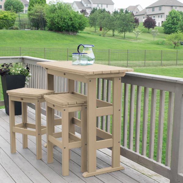 Lehigh 3-Piece Bar Height Balcony Patio Set - Outdoor Bistro Furniture for Small Spaces, Balconies & Decks