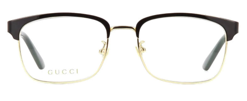 Gucci GG 0934OA 001 Black Gold Green Square Men's Eyeglasses - Stylish Designer Frames for Business & Casual Wear