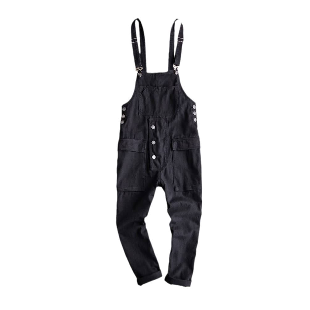 **Men's Multi-Pocket Cargo Overalls - Streetwear Work Jumpsuit with Adjustable Straps | Baggy Hip Hop Bib Pants for Casual, Work & Outdoor Activities**