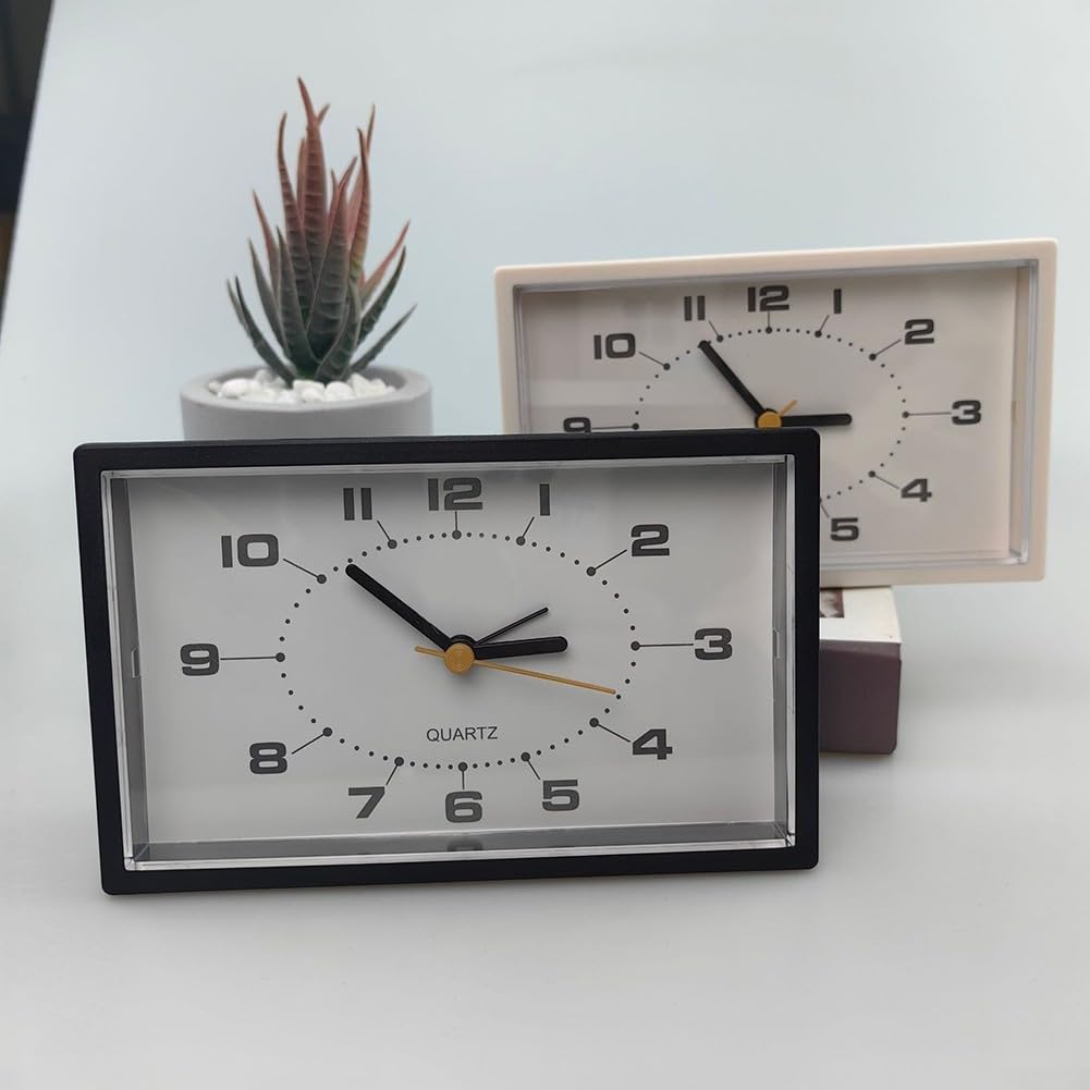 Ultra Quiet Non-Ticking Analog Alarm Clock - Stylish Silent Wall Clock for Bedroom, Office & Home Decor (Black) | Perfect for Light Sleepers, Meditation Rooms & Noise-Sensitive Environments