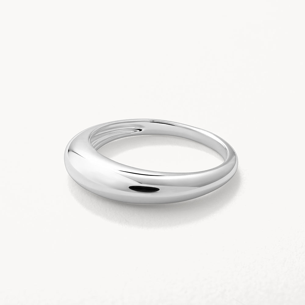 Slim Curve Dome Ring in Sterling Silver - Elegant Minimalist Jewelry for Women, Perfect for Everyday Wear & Special Occasions