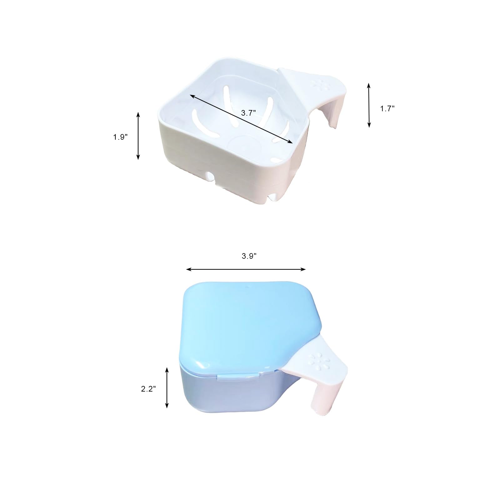 Premium Denture Case with Strainer Basket - Denture Cup & Bath Holder for False Teeth (White) - Ideal for Travel, Home & Overnight Storage