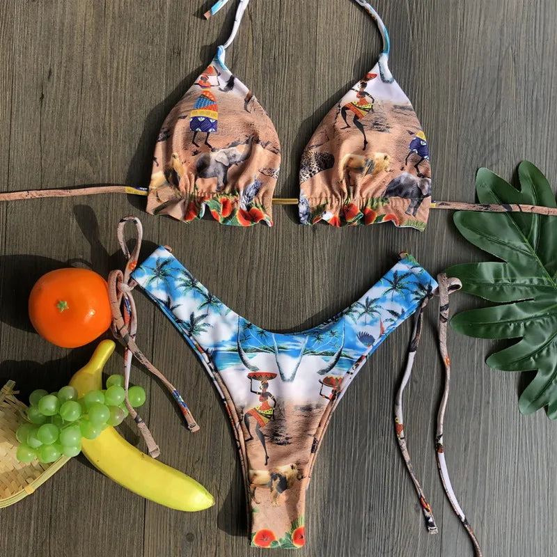 **10 Colors Sexy Push Up Bikini Set for Women - Halter Brazilian Thong Swimsuit Beachwear - Perfect for Pool, Beach, Vacation & Summer Outfits**