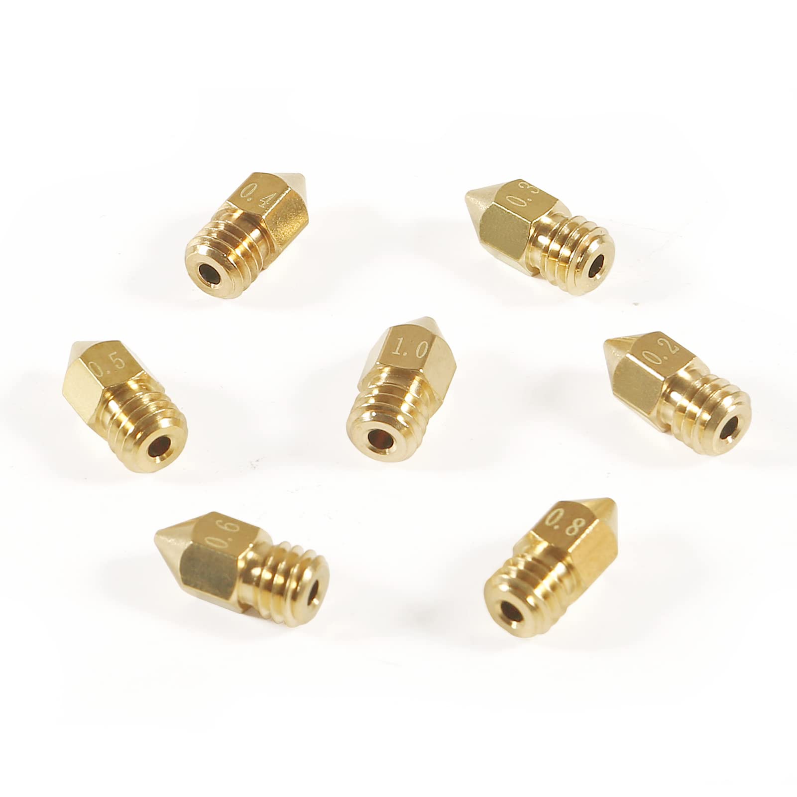 30pcs MK8 0.4mm Brass Nozzles for 3D Printer - Compatible with Creality Ender 3/3 Pro/3 V2, CR-10 Series & Makerbot - High Precision Extruder Nozzles for Smooth 1.75mm Filament Printing - Perfect for DIY Projects, Prototyping and Home 3D Printing