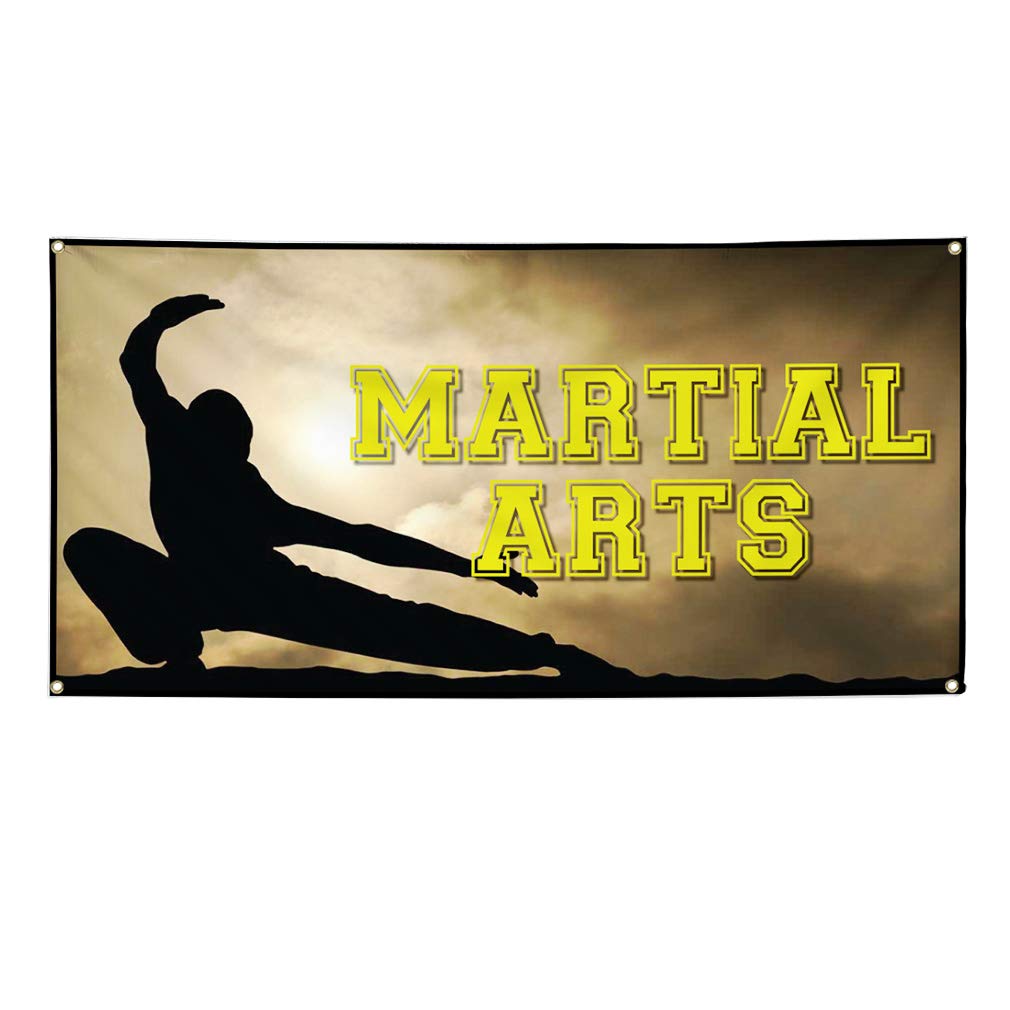 Durable Vinyl Banner - 48x96 Inches, Weatherproof & UV Resistant for Martial Arts, Business, Sports & Outdoor Signs - Yellow with 8 Grommets - Perfect for Events, Advertising & Yard Displays