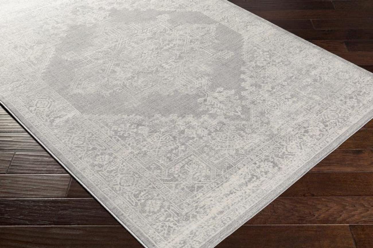 Mark&Day 6x9 Ulvend Traditional Grey Area Rug - Soft & Durable Grey White Carpet for Living Room, Bedroom, Kitchen - Perfect for Home Decor & High Traffic Areas (6'7