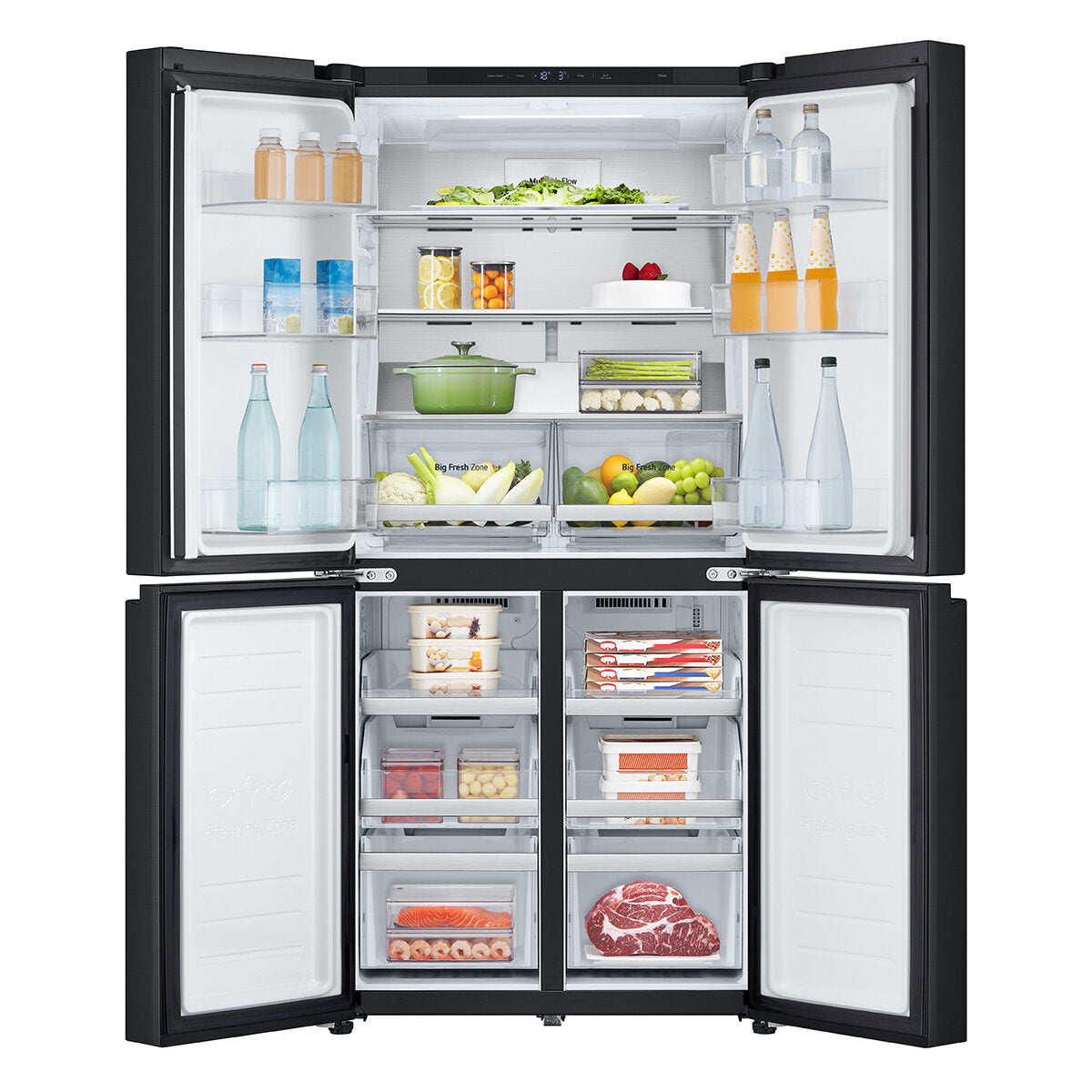 LG 530L French Door Refrigerator with Smart Cooling Plus - Matte Black (Model GF-B505MBL) - Energy Efficient Large Capacity Fridge for Modern Kitchen & Open Floor Plan Homes