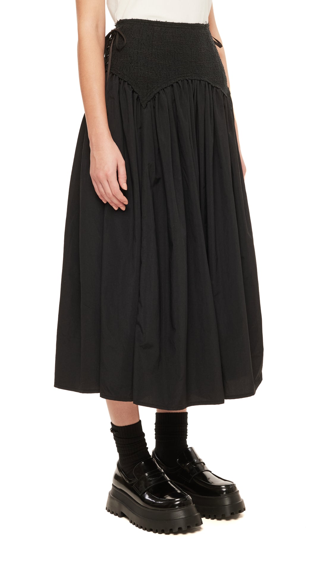 Stylish Tweed Lace-Up Midi Skirt for Women - Vintage-Inspired High Waist Pencil Skirt | Perfect for Office, Date Night & Fall Outfits