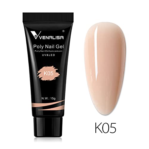 Venalisa Poly Builder Gel - 15g Professional Acrylic Nail Extension Gel for Strong & Natural-Looking Nails | Perfect for DIY Manicures, Salon Nail Art & Gel Polish Extensions (Color K05)
