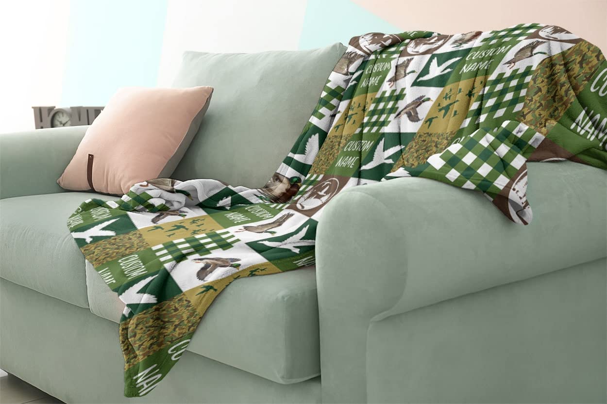 Personalized Mallard Duck Baby Blanket - Custom Name Blanket for Kids & Adults - Super Soft Plush Throw 60x80 Inches - Perfect for Nursery, Gift, or Cozy Family Moments