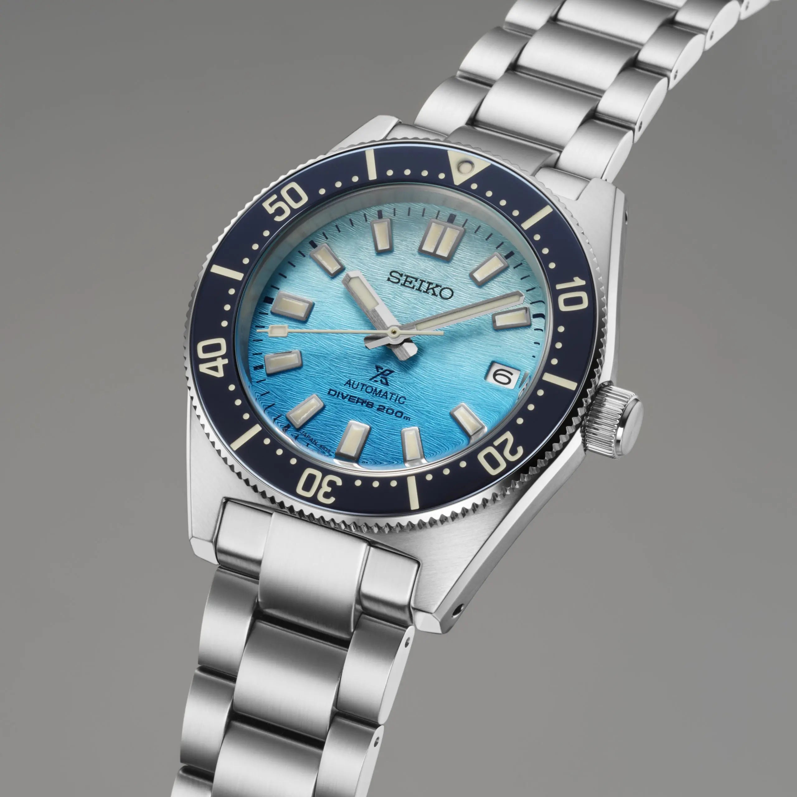 Seiko Prospex Limited Edition 1965 Recreation Diver's Watch - Gradation Island Blue Dial, Stainless Steel Case, 200m Water Resistant for Men | Perfect for Scuba Diving, Water Sports & Everyday Wear