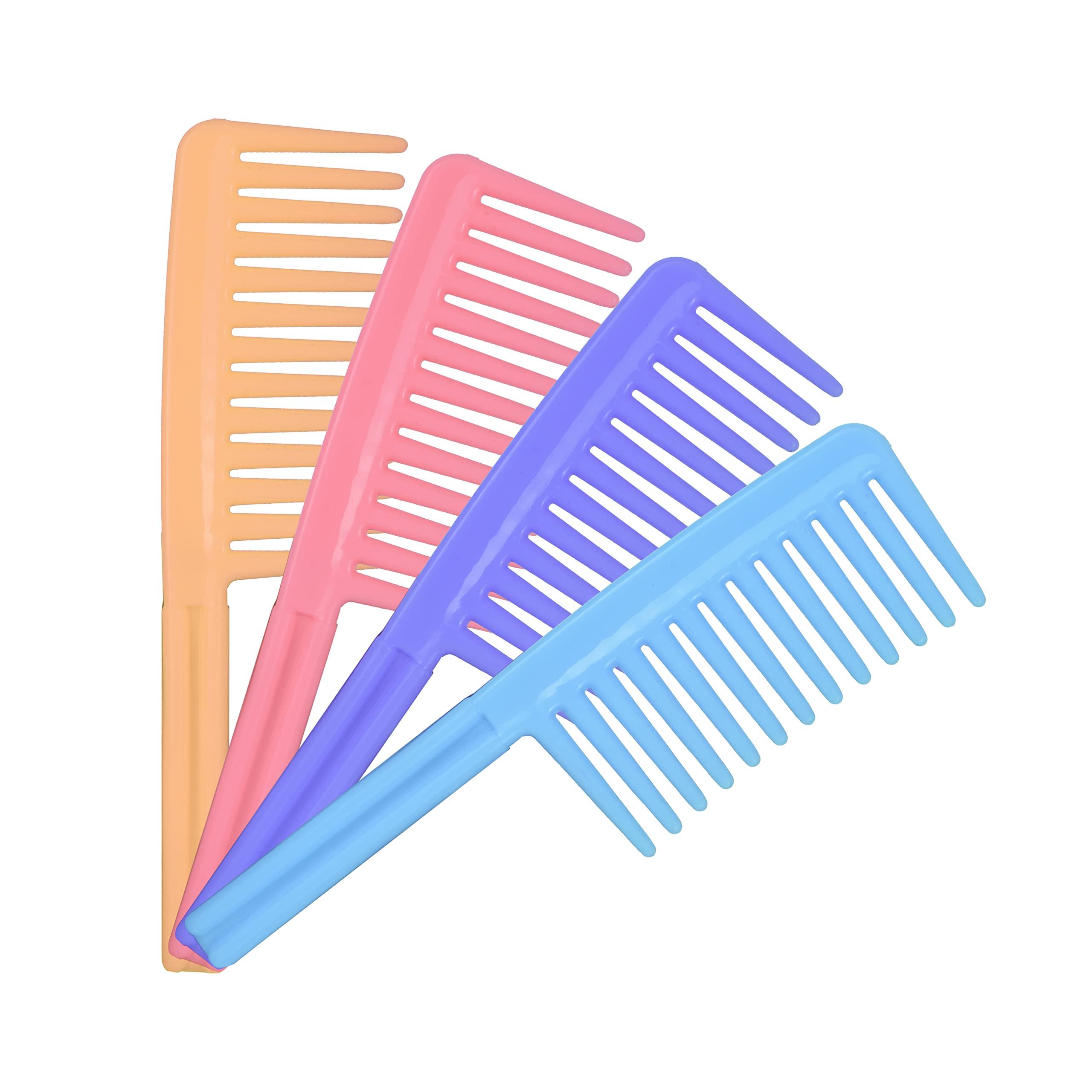 Jay Gopal Fashion Wide Tooth Hair Comb - Large Stylish Detangling Comb for Women & Girls - Vibrant Colorful Hair Accessory (Multi-color) - Perfect for Thick Hair, Curly Hair & Daily Styling