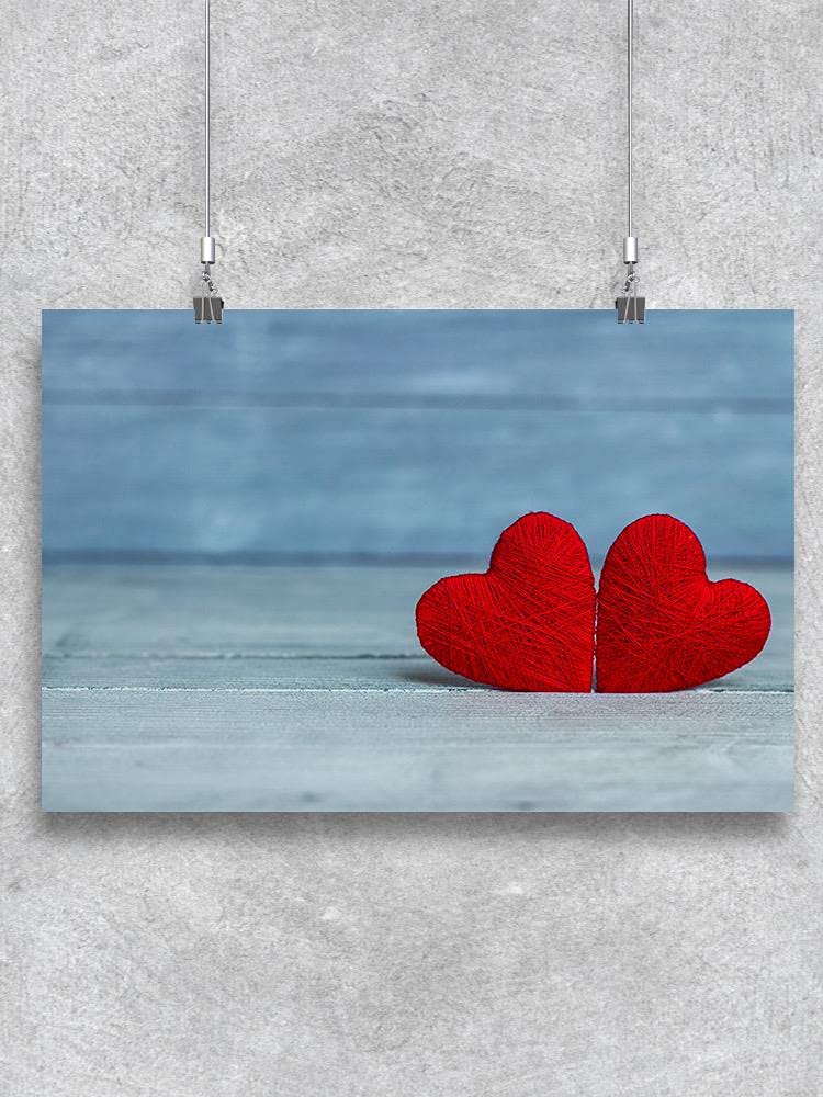 Red Love Hearts Poster - Romantic Wall Art for Valentine's Day, Wedding & Home Decor