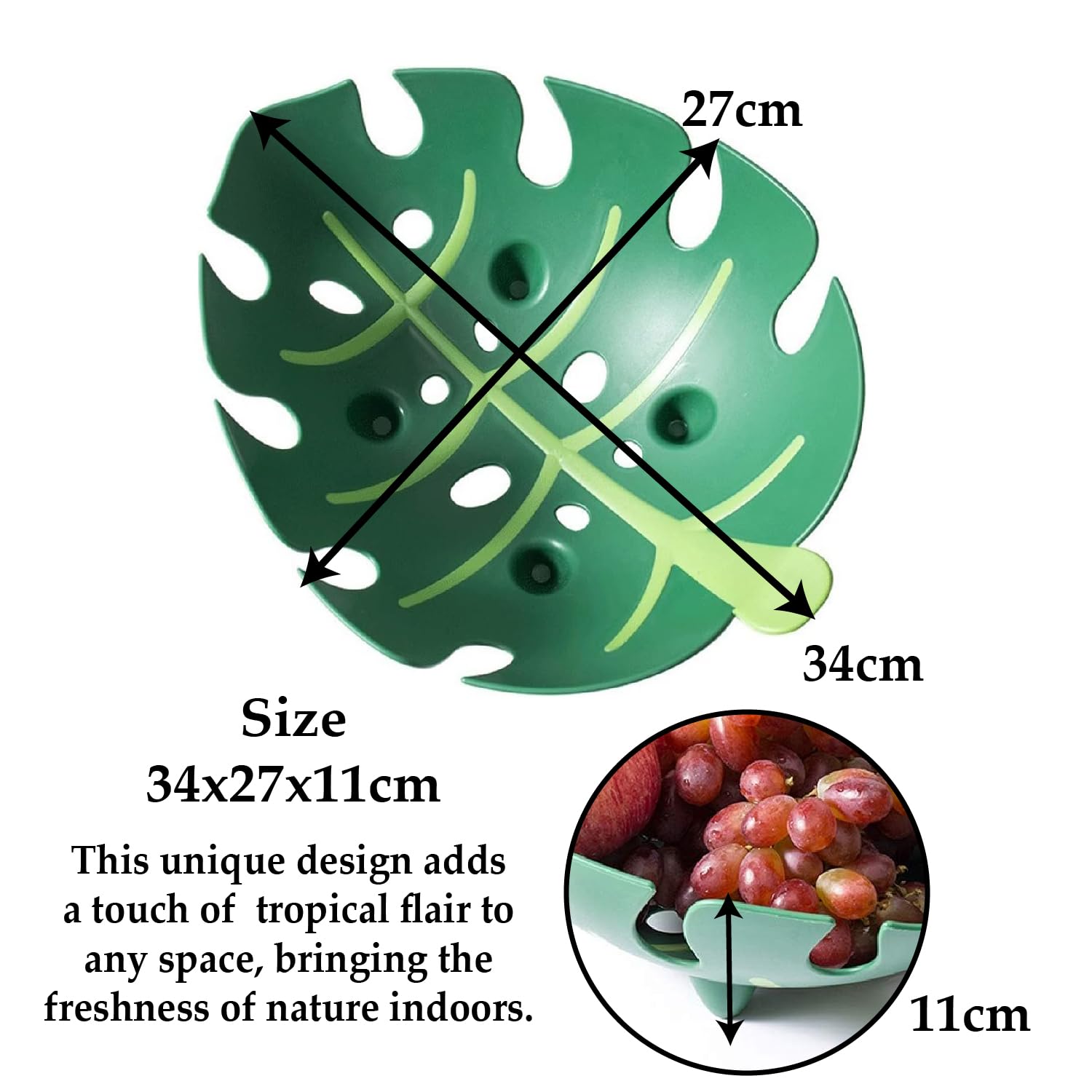 Heart-Shaped Home Storage Basket - Multipurpose Leaf Design Fruit & Vegetable Strainer Bowl for Kitchen, Dining Table - Perfect for Organizing Fruits, Veggies, and Decor Items