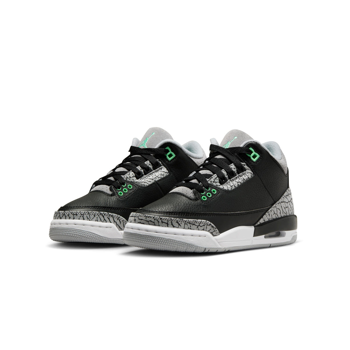 Air Jordan 3 Retro 'Green Glow' Kids Basketball Shoes - Lightweight Sneakers for Boys & Girls - Perfect for School, Sports & Casual Wear