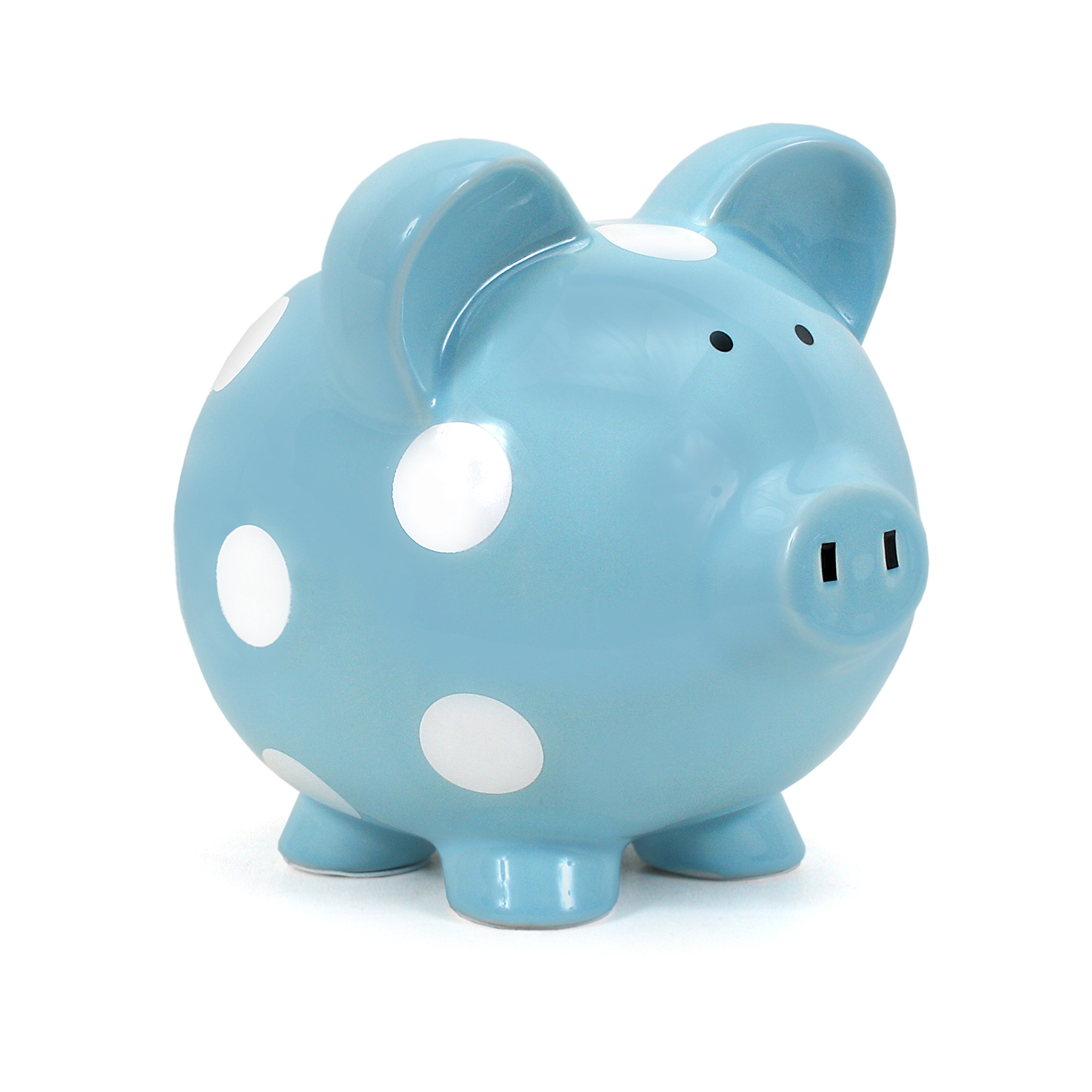 Child to Cherish Ceramic Polka Dot Piggy Bank - Blue | Kids Money Saving Bank | Perfect Gift for Birthday, Christmas & Financial Education