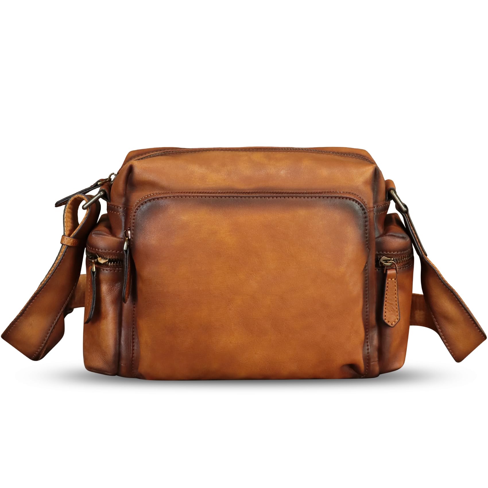 Genuine Leather Messenger Bag for Men - Stylish Crossbody Shoulder Bag & Briefcase Satchel with Adjustable Strap - Perfect for Work, Travel & Daily Commute