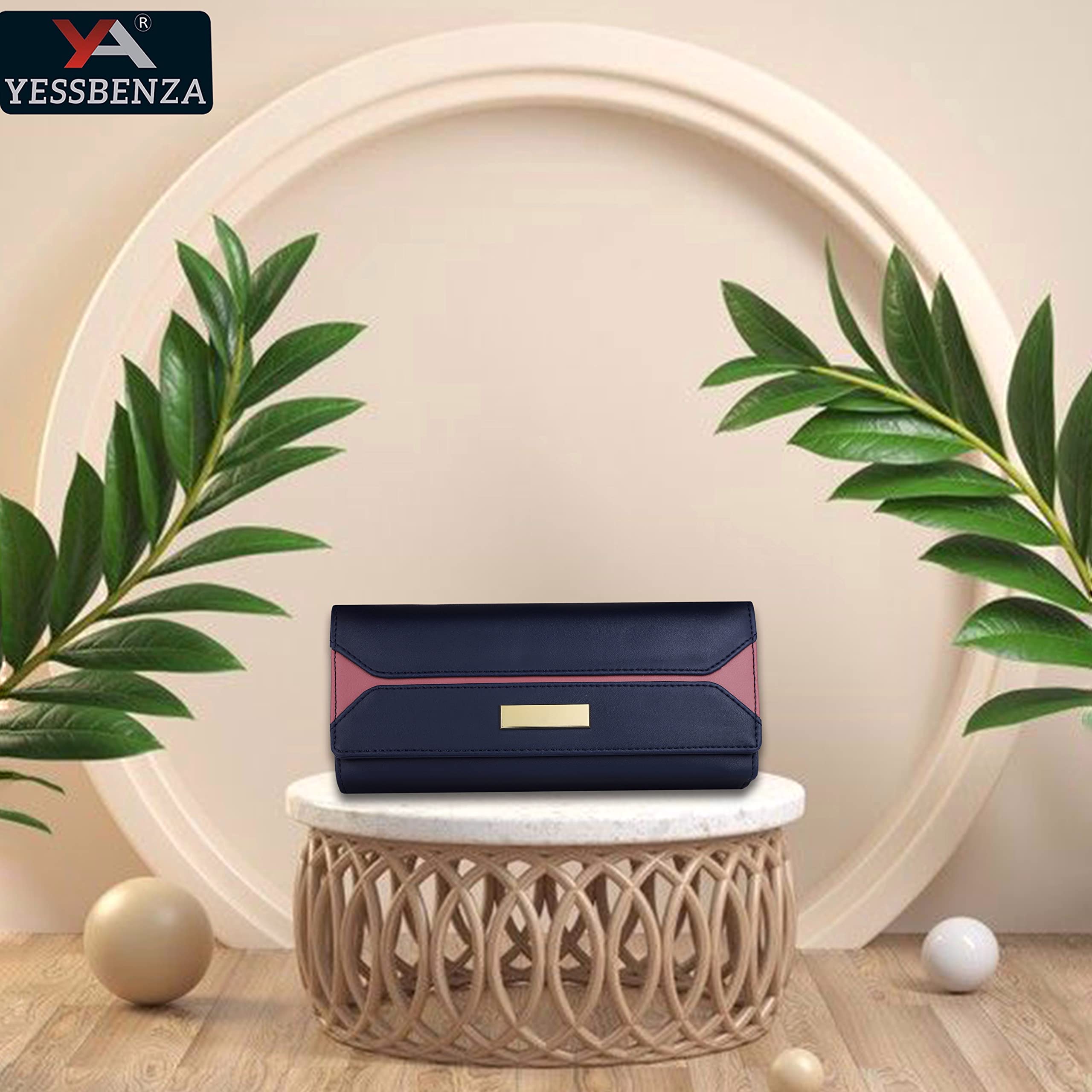 YESSBENZA Women's Faux Leather Clutch Purse with 6 Card Slots - Stylish Wallet Handbag for Ladies & Teens (Royal Blue) - Perfect for Parties, Dating & Evening Events
