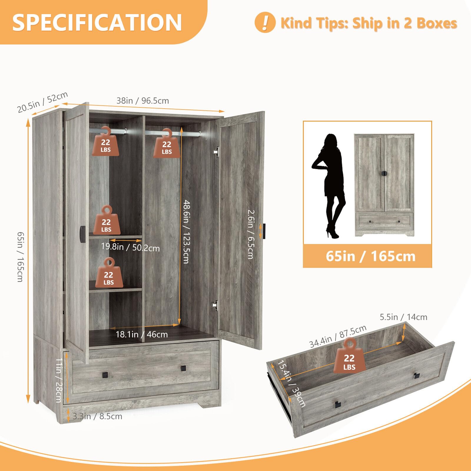Modern Grey Closet Organizer 38