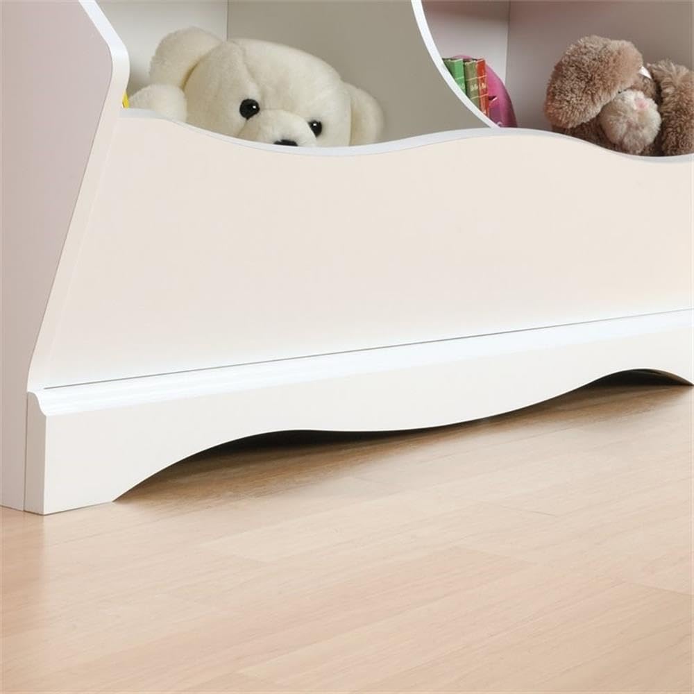Pemberly Row Traditional Engineered Wood Bookcase & Footboard in White - Perfect for Home Office, Living Room & Bedroom Storage Solutions
