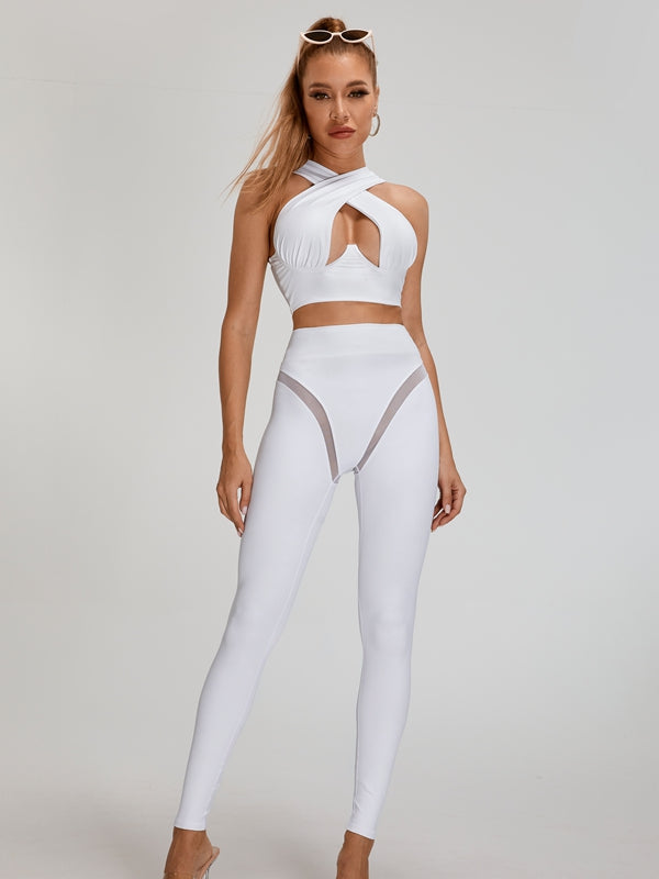 ZASUWA Women's Sexy Mesh High-Waist Leggings for Hip Lift & Tummy Control - Perfect for Yoga, Gym & Night Out