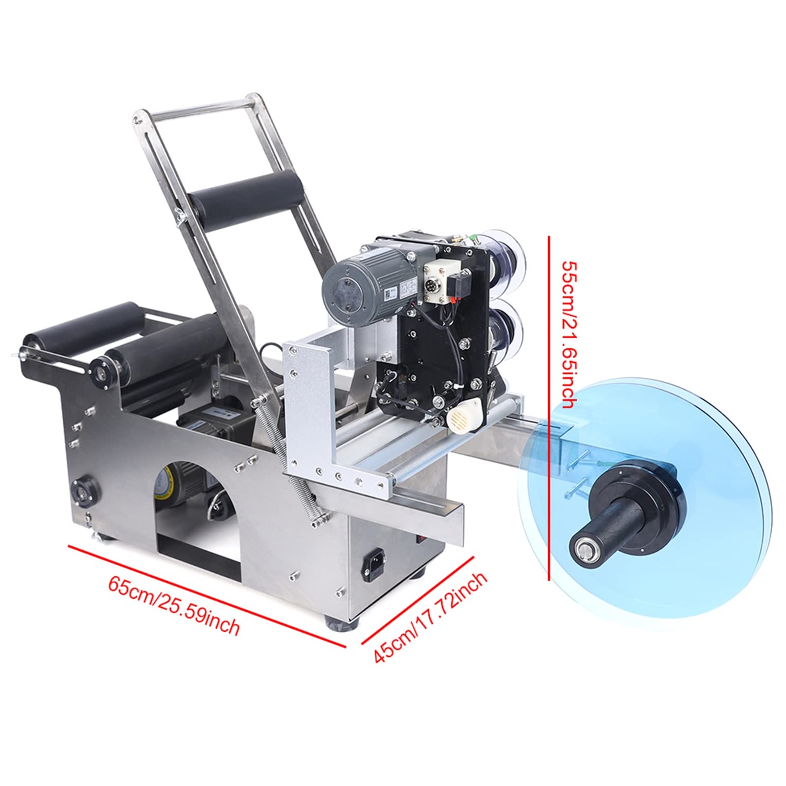 TBVECHI Round Bottle Labeling Machine - Automatic Label Maker & Coding Machine for Bottles, Jars & Containers - Perfect for Home Brewing, Cosmetics & Food Packaging