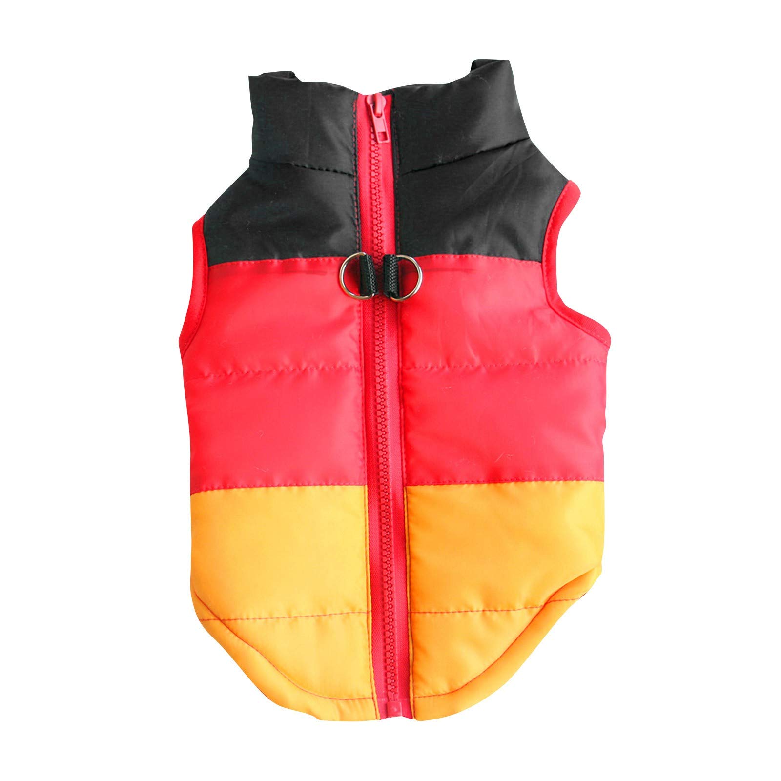 **Padded Dog Vest with Buckle - Red Small Pet Jacket for Small Dogs - Warm & Durable Dog Clothes for Winter Walks & Outdoor Adventures**