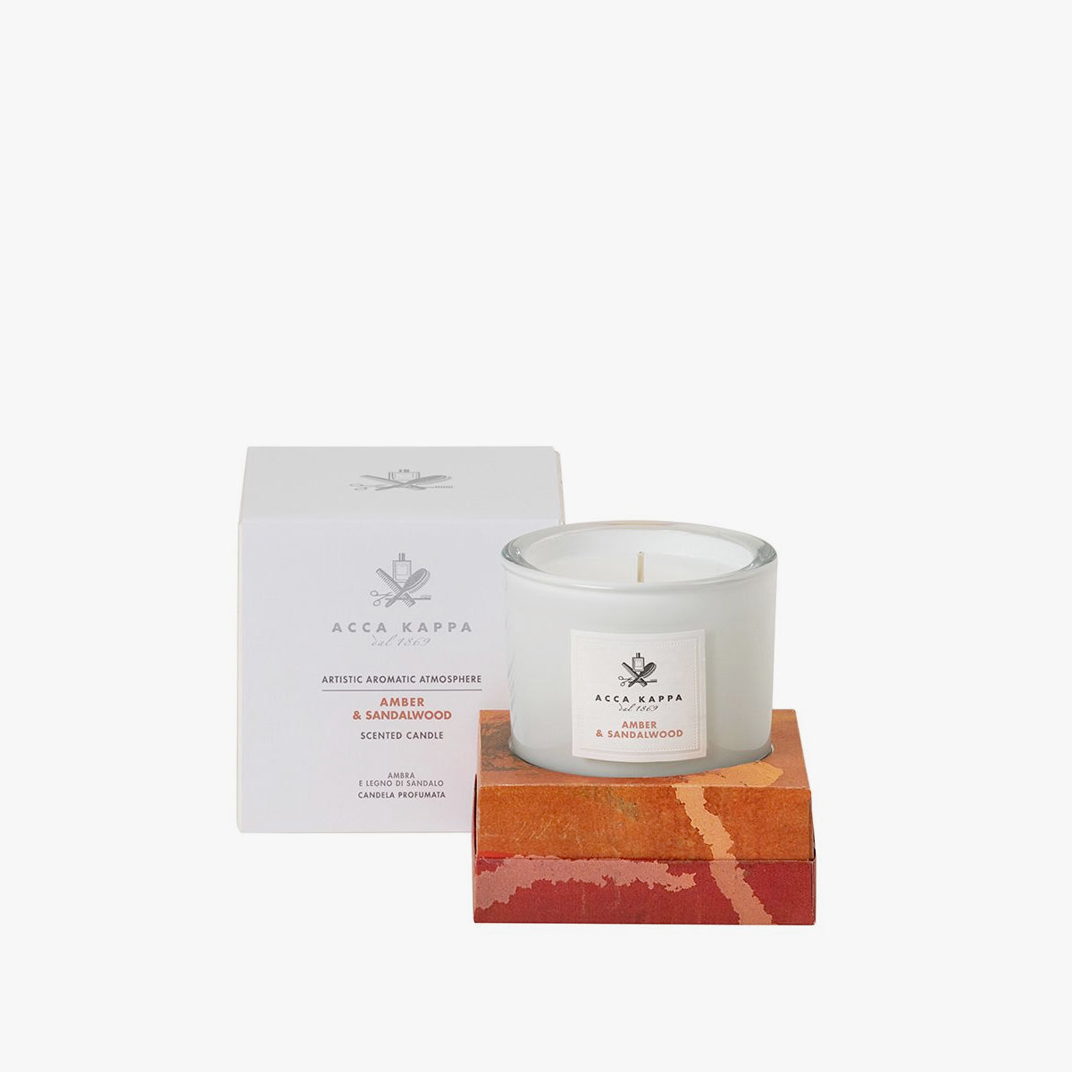Premium Amber & Sandalwood Scented Candle - Handmade Soy Wax Candle for Relaxation, Meditation & Home Decor - Long Lasting Aromatherapy Gift for Women & Men
