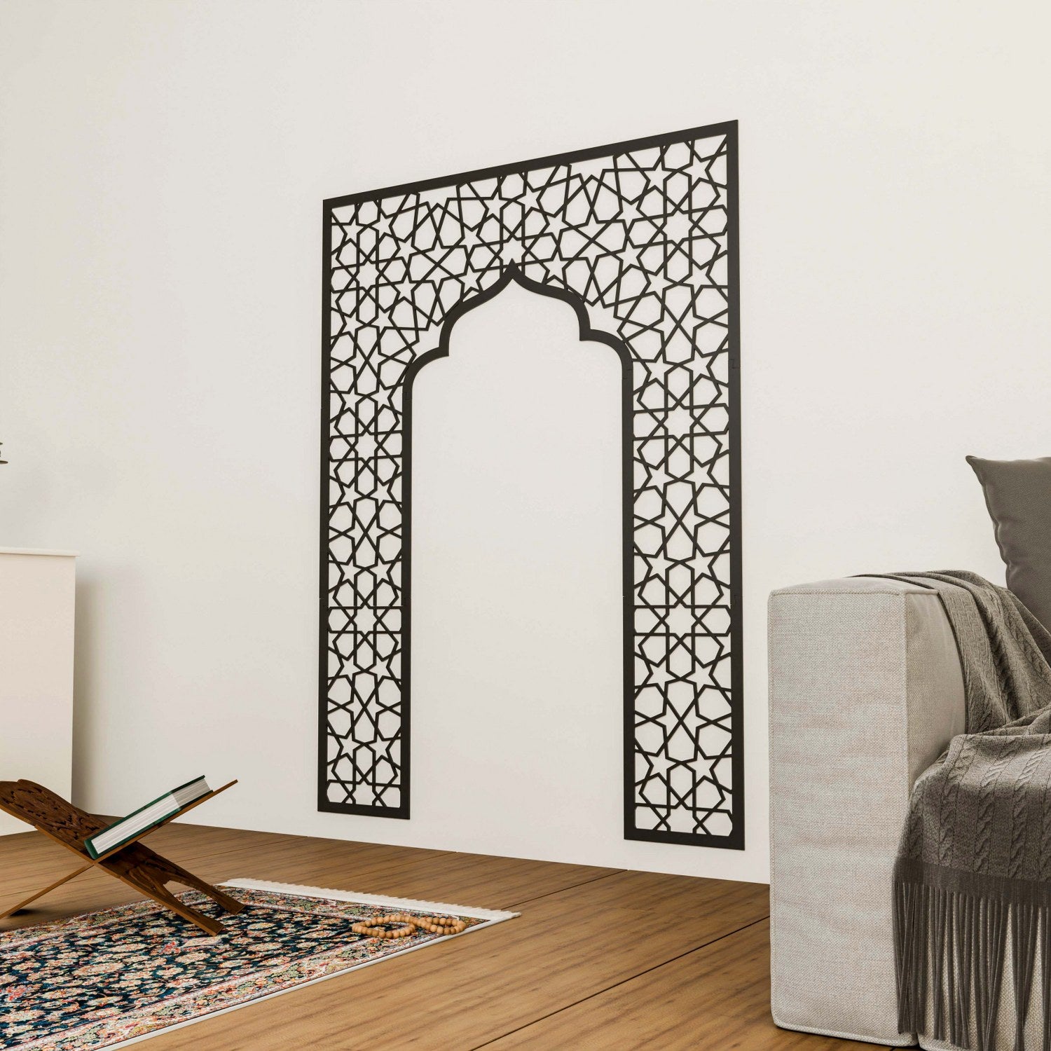 Handcrafted Wooden Mihrab Prayer Room Decor - Islamic Spiritual Wall Art for Home & Mosque - Perfect for Prayer Spaces, Meditation, and Spiritual Decor