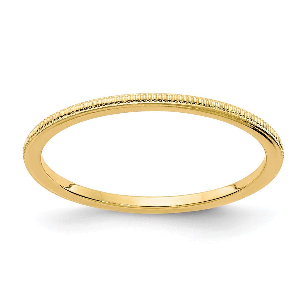 14K Rose Gold 1.2mm Milgrain Stackable Band Ring - Elegant Jewelry for Women, Perfect for Layering, Wedding Bands, Anniversary Gifts & Everyday Wear