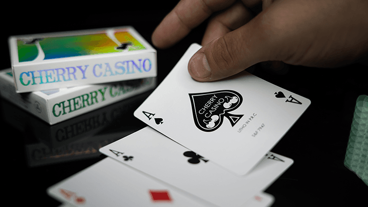 Premium Holographic Sands Mirage Cherry Casino Playing Cards - Waterproof & Durable for Poker, Magic Tricks, and Card Games