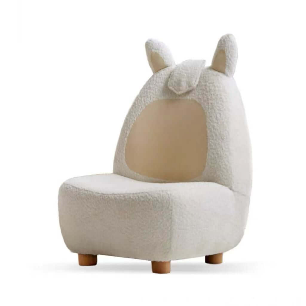 Cozy White Boucle Sherpa Lounge Chair for Kids - Soft Rabbit Accent Sofa for Nursery, Playroom & Bedroom - Perfect for Reading Nook or Relaxation Corner