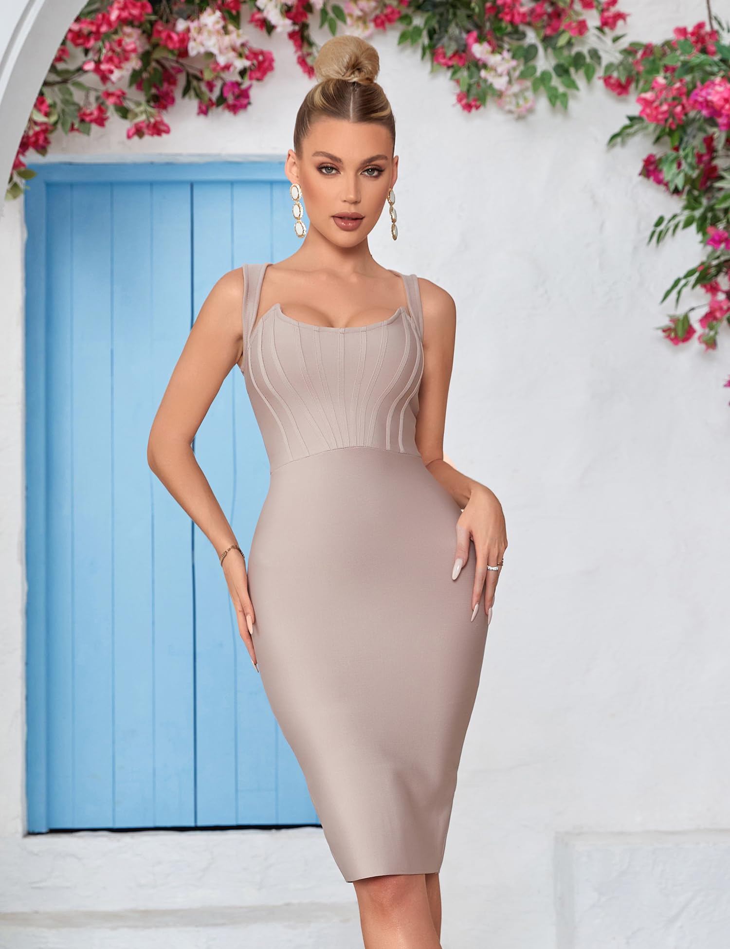 Meilun Sleeveless Bandage Bodycon Dress - Elegant Cocktail Party, Evening Gown & Wedding Guest Dress for Women | Perfect for Night Out, Club, Date Night & Special Occasions