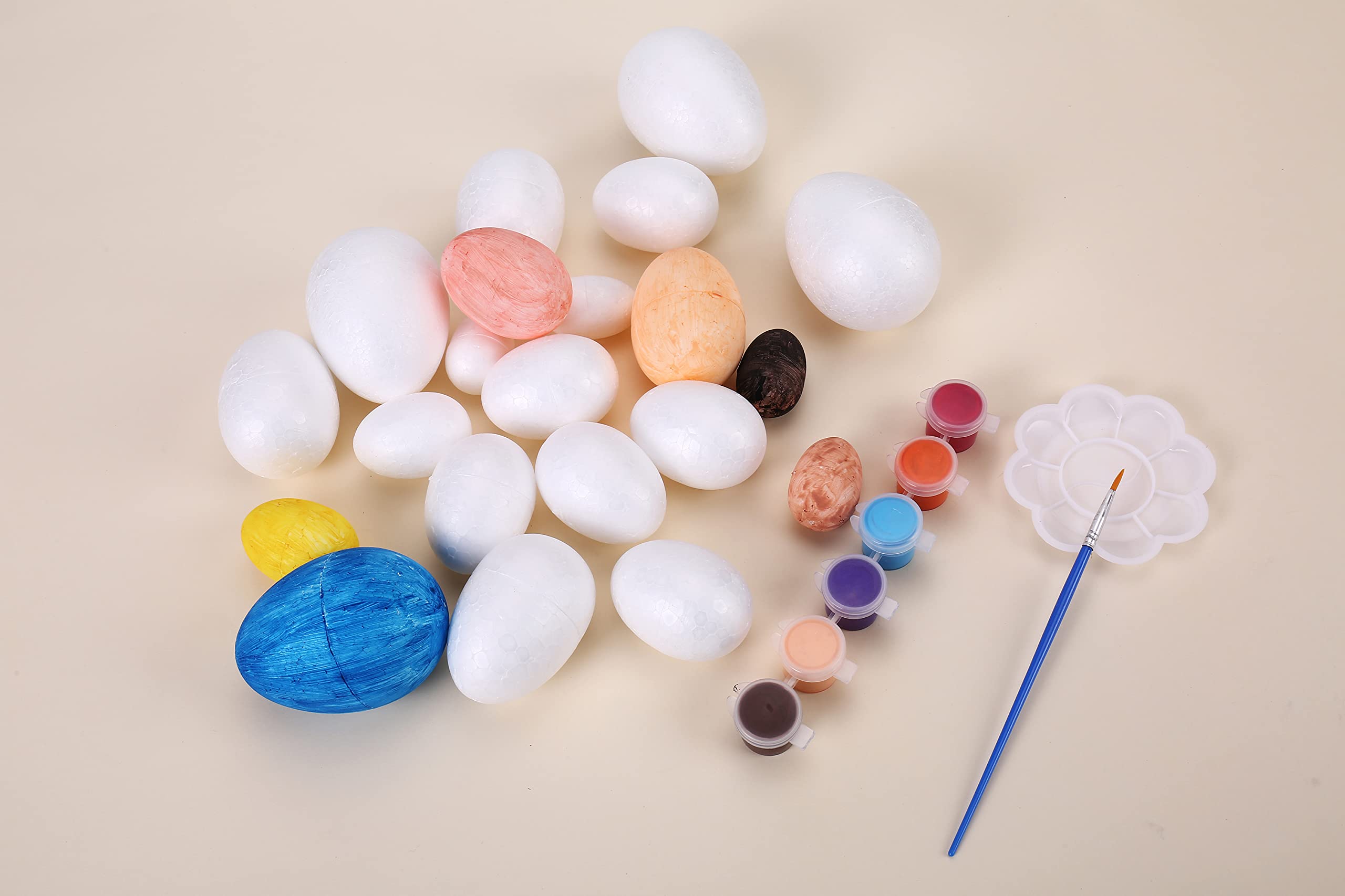 FFchuanhe 18-Pack 4 Inch White Polystyrene Foam Easter Eggs for DIY Crafts - Perfect for Easter Decorations, Halloween Projects, School Activities & Home Decor