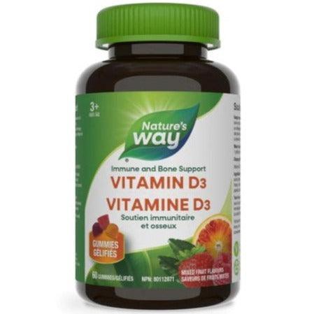 Nature's Way Vitamin D3 Gummies - 60 Count | Immune Support & Bone Health | Delicious Strawberry Flavor | Perfect for Kids & Adults Daily Wellness