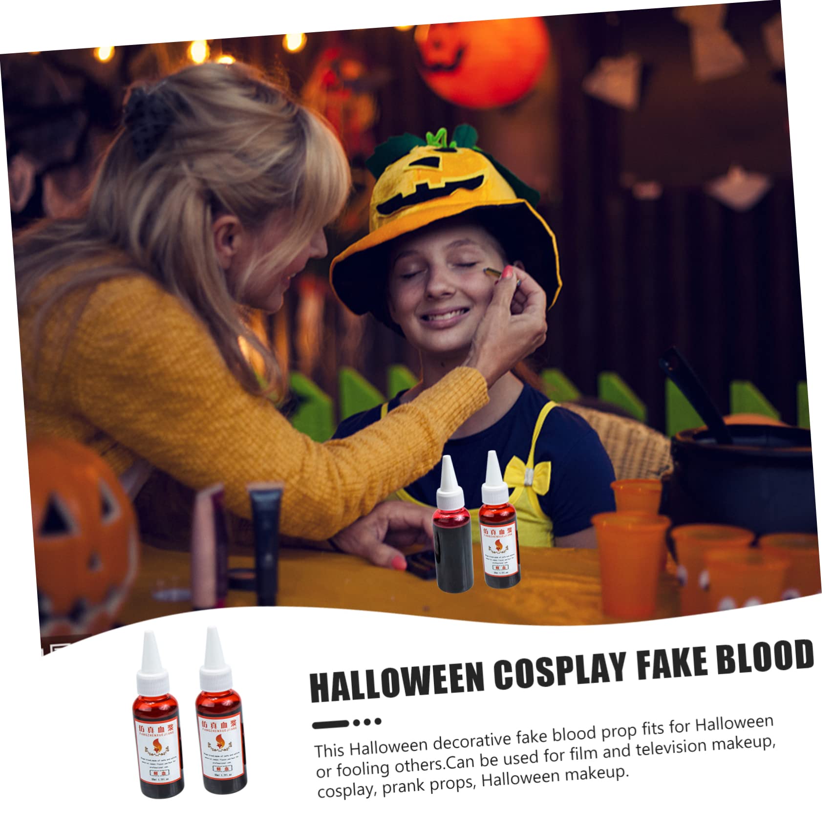 2Pcs Fake Blood for Halloween Cosplay & Makeup - Scary Costume Accessories